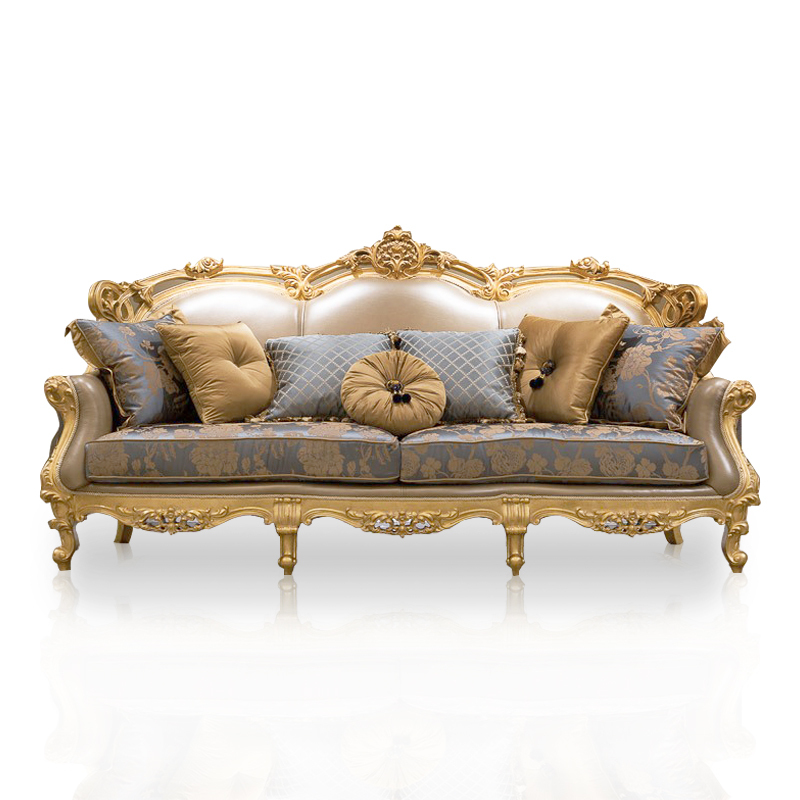 Gold Silk Embroidered Long Couch Chair Comfy Sofa Sale,EKAR FURNITURE CO.,LTD,EKAR FURNITURE - Premium Single Seater Sofa | Handcrafted Solid Wood Frame with Plush Upholstery,foshan furniture factory,custom Furniture factory,china furniture factory