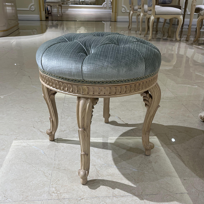 Wooden Carved Makeup Dresser Wooden Ottoman Dressing Stool,EKAR FURNITURE CO.,LTD,Wooden Carved Makeup Dresser Wooden Ottoman Dressing Stool,foshan furniture factory,custom Furniture factory,china furniture factory