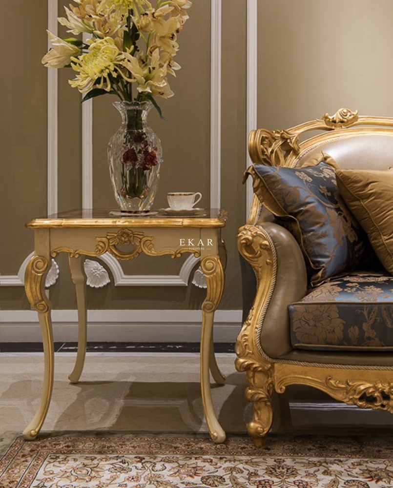 Ivory White High Gloss Veneer Hand Carved End Table,EKAR FURNITURE CO.,LTD,,foshan furniture factory,custom Furniture factory,china furniture factory