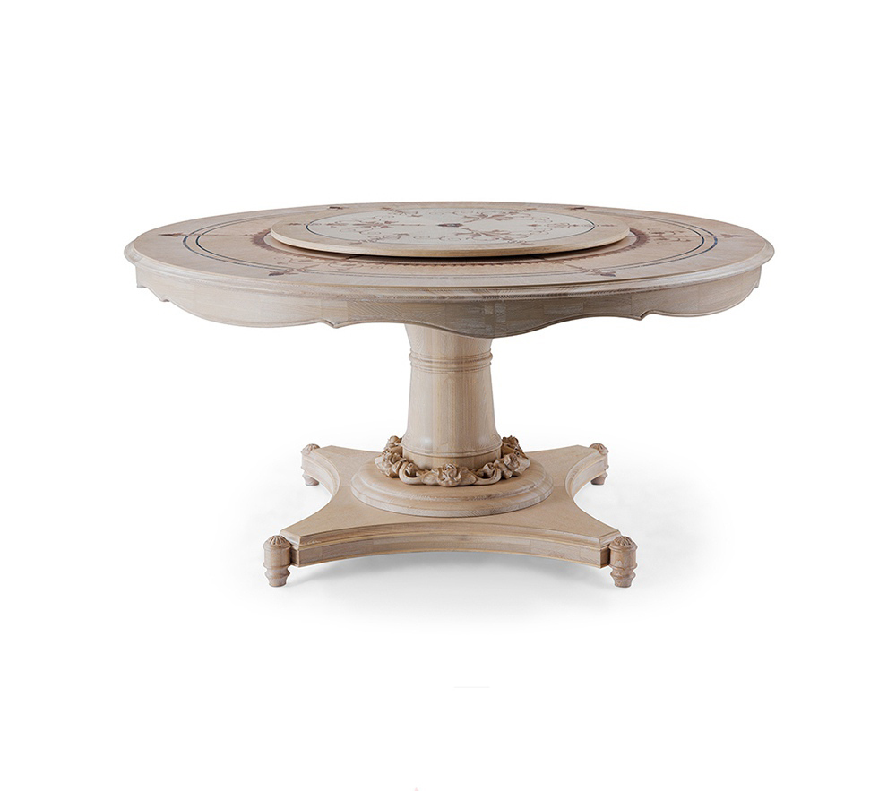 Luxury European Design Solid Round Ash Wood Dining Table,EKAR FURNITURE CO.,LTD,Luxury European Design Solid Round Ash Wood Dining Table - Ekar Furniture,foshan furniture factory,custom Furniture factory,china furniture factory