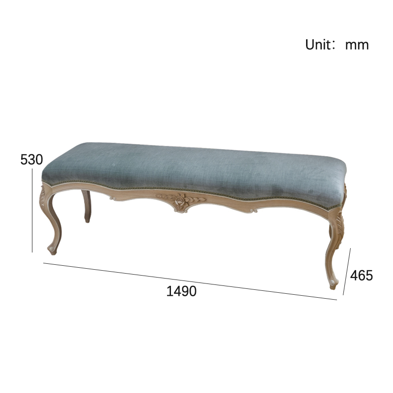 Upholstered Bed Bench with Carved Wooden Frame,EKAR FURNITURE CO.,LTD,Upholstered Bed Bench with Carved Wooden Frame,foshan furniture factory,custom Furniture factory,china furniture factory
