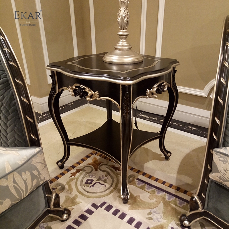 French - Style Solid Wood Corner Table with Carved Details,EKAR FURNITURE CO.,LTD,,foshan furniture factory,custom Furniture factory,china furniture factory