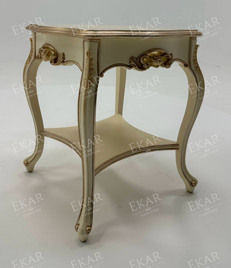 French - Style Solid Wood Corner Table with Carved Details,EKAR FURNITURE CO.,LTD,,foshan furniture factory,custom Furniture factory,china furniture factory