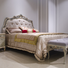 Grey Upholstered Headboard King Frame Handcarved Bed,EKAR FURNITURE CO.,LTD,Grey Upholstered Headboard King Frame Handcarved Bed  - Ekar Furniture,foshan furniture factory,custom Furniture factory,china furniture factory