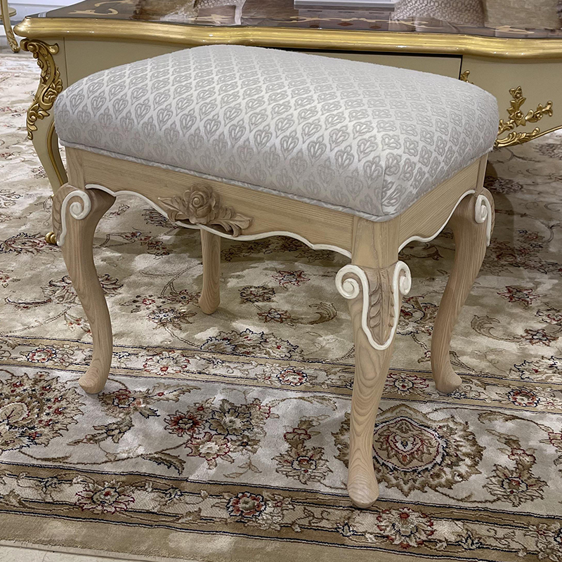 Bedroom Furniture Small Wooden Striped Vanity Stool/Vanity Seat/Bedroom Stool/Dressing Stool,EKAR FURNITURE CO.,LTD,,foshan furniture factory,custom Furniture factory,china furniture factory