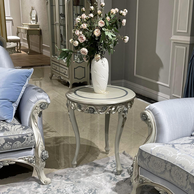 ,MY SHOP,French Style Solid Wood Corner Table with Intricate Design,foshan furniture factory,custom Furniture factory,china furniture factory