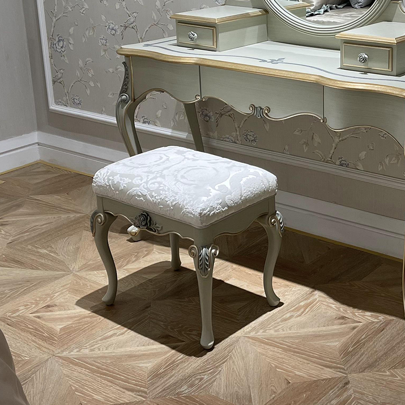 Bedroom Furniture Small Wooden Striped Vanity Stool/Vanity Seat/Bedroom Stool/Dressing Stool,EKAR FURNITURE CO.,LTD,,foshan furniture factory,custom Furniture factory,china furniture factory