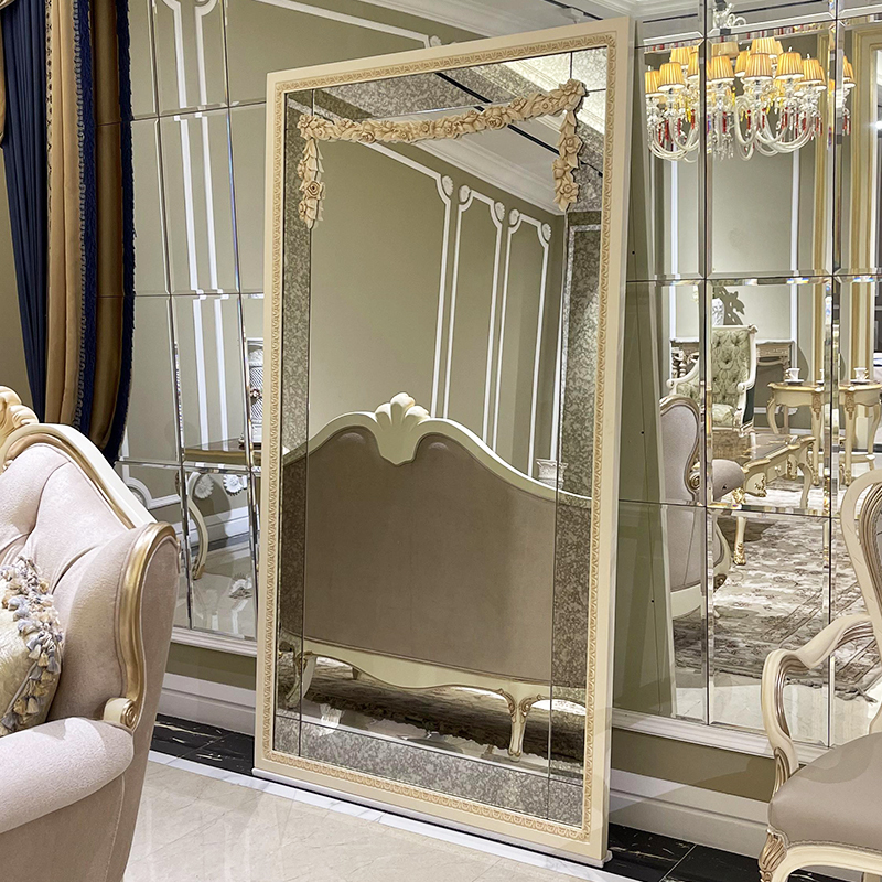 French Provincial Floor Mirror with Carved Wood Frame and Beveled Glass,EKAR FURNITURE CO.,LTD,French Provincial Floor Mirror with Carved Wood Frame and Beveled Glass,foshan furniture factory,custom Furniture factory,china furniture factory