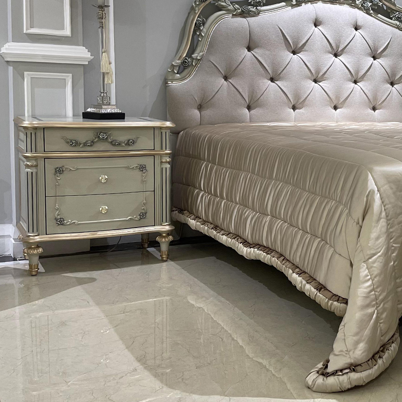 Antique Italian Nightstand with Carved Flower Pattern,EKAR FURNITURE CO.,LTD,Antique Italian Nightstand with Carved Flower Pattern,foshan furniture factory,custom Furniture factory,china furniture factory