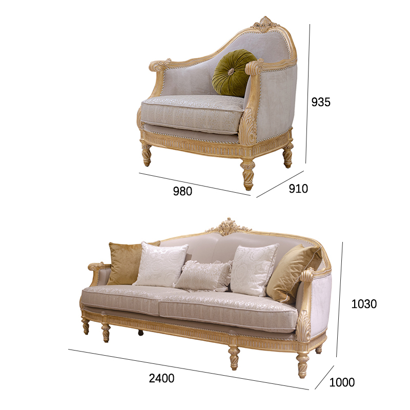 French classic leather cushion sofa with plush seat, solid wood carved frame,EKAR FURNITURE CO.,LTD,French classic leather cushion sofa with plush seat, solid wood carved frame,foshan furniture factory,custom Furniture factory,china furniture factory