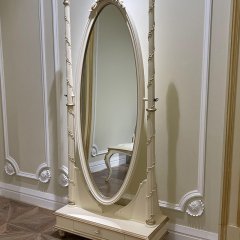 ,MY SHOP,French Style Bedroom Dressing Mirror with Carved Wood Frame and Swivel Design,foshan furniture factory,custom Furniture factory,china furniture factory