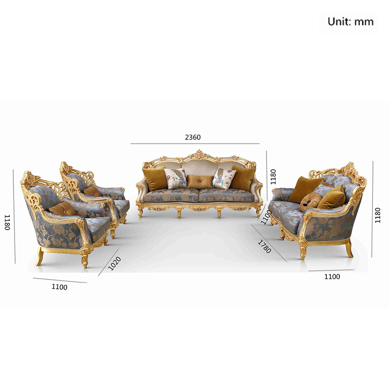 Gold Silk Embroidered Long Couch Chair Comfy Sofa Sale,EKAR FURNITURE CO.,LTD,EKAR FURNITURE - Premium Single Seater Sofa | Handcrafted Solid Wood Frame with Plush Upholstery,foshan furniture factory,custom Furniture factory,china furniture factory