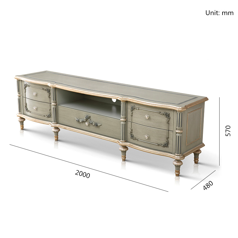 Antique Western Style Wooden TV Cabinet Stand,EKAR FURNITURE CO.,LTD,,foshan furniture factory,custom Furniture factory,china furniture factory