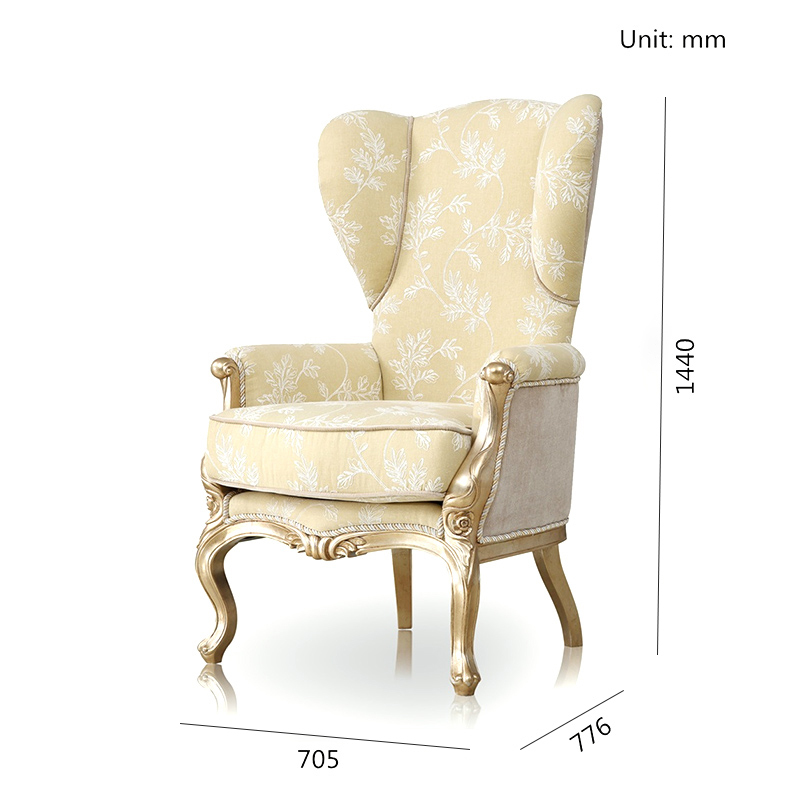French Style Wooden Lounge Chair with Upholstered Fabric Seat,EKAR FURNITURE CO.,LTD,French Style Wooden Lounge Chair with Upholstered Fabric Seat,foshan furniture factory,custom Furniture factory,china furniture factory