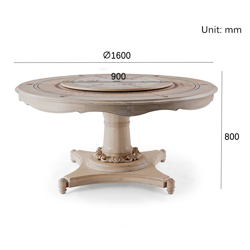 Luxury European Design Solid Round Ash Wood Dining Table,EKAR FURNITURE CO.,LTD,Luxury European Design Solid Round Ash Wood Dining Table - Ekar Furniture,foshan furniture factory,custom Furniture factory,china furniture factory