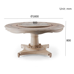 ,MY SHOP,Luxury European Design Solid Round Ash Wood Dining Table - Ekar Furniture,foshan furniture factory,custom Furniture factory,china furniture factory