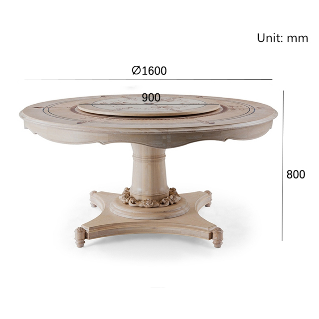 ,MY SHOP,Luxury European Design Solid Round Ash Wood Dining Table - Ekar Furniture,foshan furniture factory,custom Furniture factory,china furniture factory