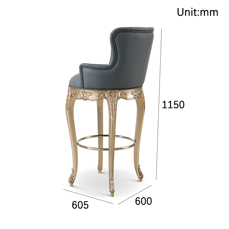 Elegant French solid wood bar stool – bar stool with backrest,EKAR FURNITURE CO.,LTD,Elegant French solid wood bar stool – bar stool with backrest,foshan furniture factory,custom Furniture factory,china furniture factory