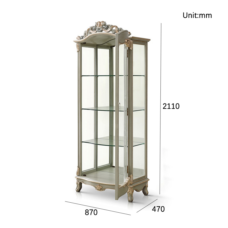 French Style Glass Display Wine Cabinet for Living Room or Dining Room,EKAR FURNITURE CO.,LTD,French Style Glass Display Wine Cabinet for Living Room or Dining Room,foshan furniture factory,custom Furniture factory,china furniture factory