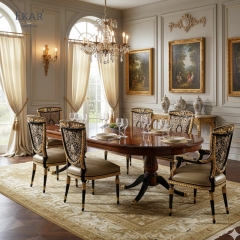 French Classical Dining Chair with Solid Wood and Upholstered Fabric for Dining Rooms,EKAR FURNITURE CO.,LTD,French Classical Dining Chair with Solid Wood and Upholstered Fabric for Dining Rooms,foshan furniture factory,custom Furniture factory,china furniture factory