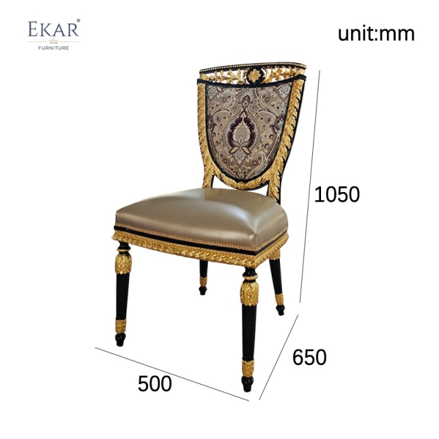 French Classical Dining Chair with Solid Wood and Upholstered Fabric for Dining Rooms,EKAR FURNITURE CO.,LTD,French Classical Dining Chair with Solid Wood and Upholstered Fabric for Dining Rooms,foshan furniture factory,custom Furniture factory,china furniture factory