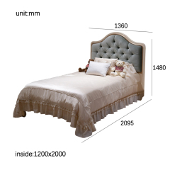 ,MY SHOP,King Size Blue Tufted Upholstered Headboard Single Bed Frame - Ekar Furniture,foshan furniture factory,custom Furniture factory,china furniture factory