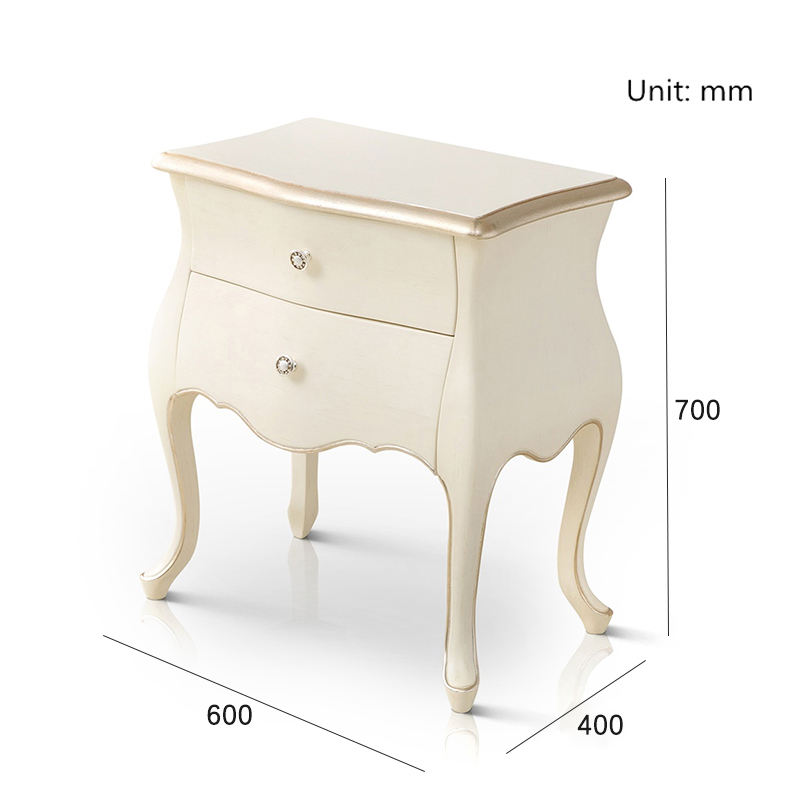 Exquisite Antique Simple Ivory White Nightstand,EKAR FURNITURE CO.,LTD,Exquisite Antique Simple Ivory White Nightstand,foshan furniture factory,custom Furniture factory,china furniture factory