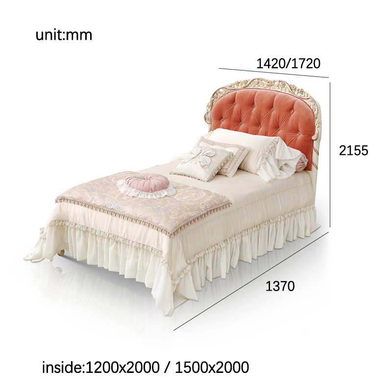Girls Single Bed New Frames Full Size Upholstered Headboard For Sale,EKAR FURNITURE CO.,LTD,Girls Single Bed New Frames Full Size Upholstered Headboard For Sale - Ekar Furniture,foshan furniture factory,custom Furniture factory,china furniture factory