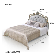 Grey Upholstered Headboard King Frame Handcarved Bed,EKAR FURNITURE CO.,LTD,Grey Upholstered Headboard King Frame Handcarved Bed  - Ekar Furniture,foshan furniture factory,custom Furniture factory,china furniture factory