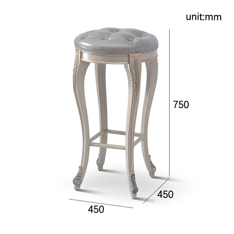 French Style Bar Stool with Upholstered Seat and Metal Frame for Kitchen or Home Bar,EKAR FURNITURE CO.,LTD,French Style Bar Stool with Upholstered Seat and Metal Frame for Kitchen or Home Bar,foshan furniture factory,custom Furniture factory,china furniture factory