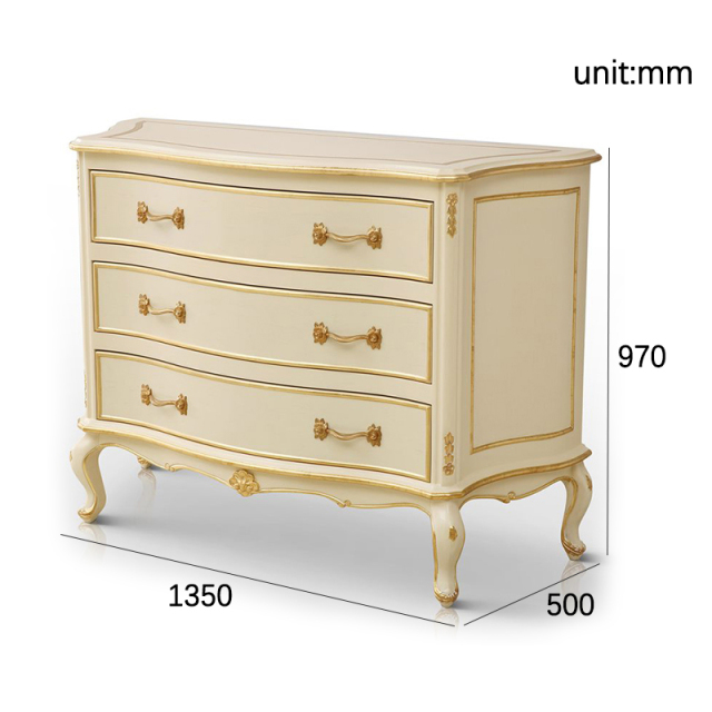 French-Style Wooden Chest of Drawers with Ivory White Finish,EKAR FURNITURE CO.,LTD,French-Style Wooden Chest of Drawers with Ivory White Finish,foshan furniture factory,custom Furniture factory,china furniture factory