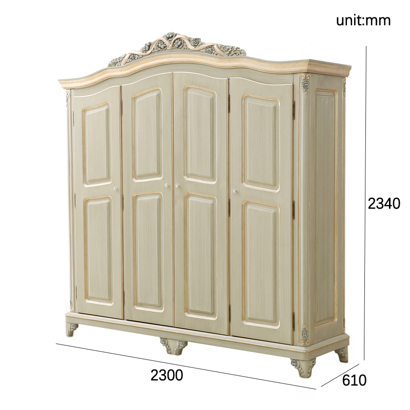 Four Doors Armoire Antique Solid Wood Armoire Wardrobe,EKAR FURNITURE CO.,LTD,,foshan furniture factory,custom Furniture factory,china furniture factory
