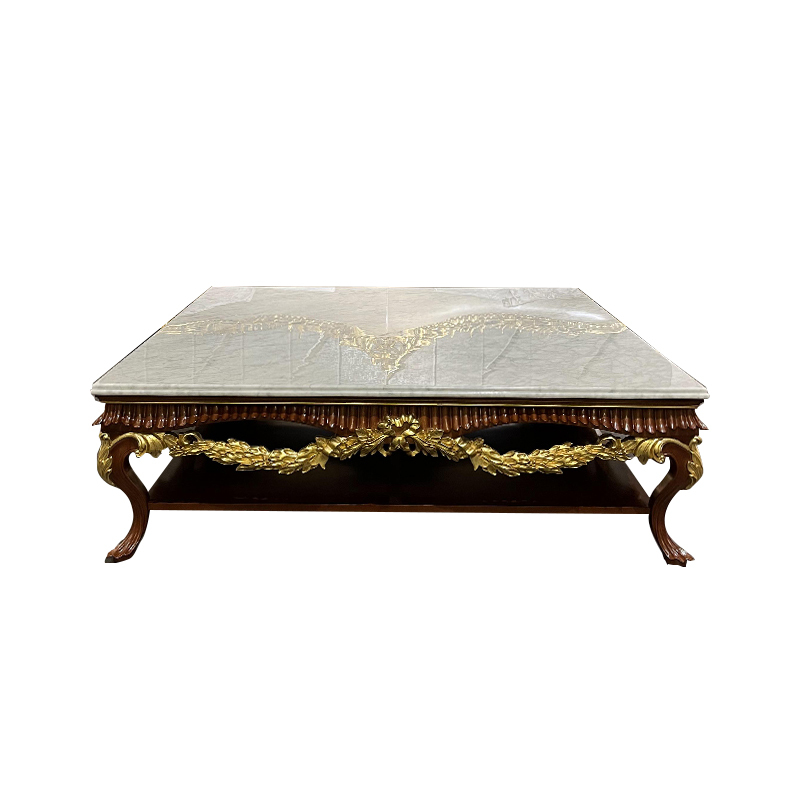 French Classic Marble Coffee Table - Carved Wood Base,EKAR FURNITURE CO.,LTD,,foshan furniture factory,custom Furniture factory,china furniture factory