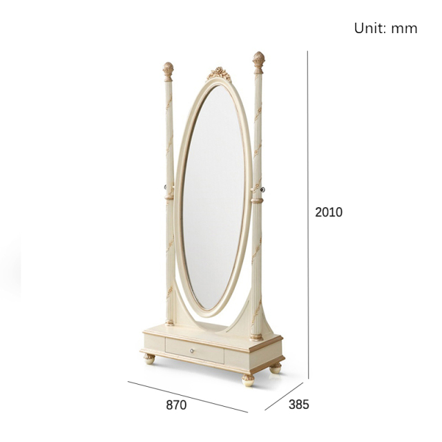 ,MY SHOP,French Style Bedroom Dressing Mirror with Carved Wood Frame and Swivel Design,foshan furniture factory,custom Furniture factory,china furniture factory