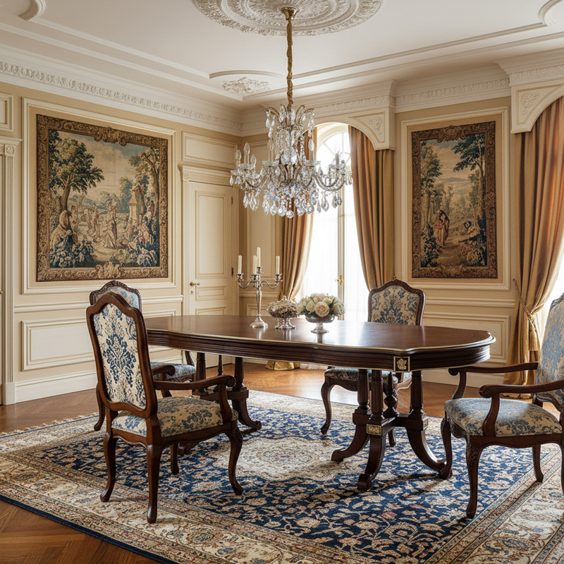 French Classical Solid Wood Dining Table,EKAR FURNITURE CO.,LTD,,foshan furniture factory,custom Furniture factory,china furniture factory