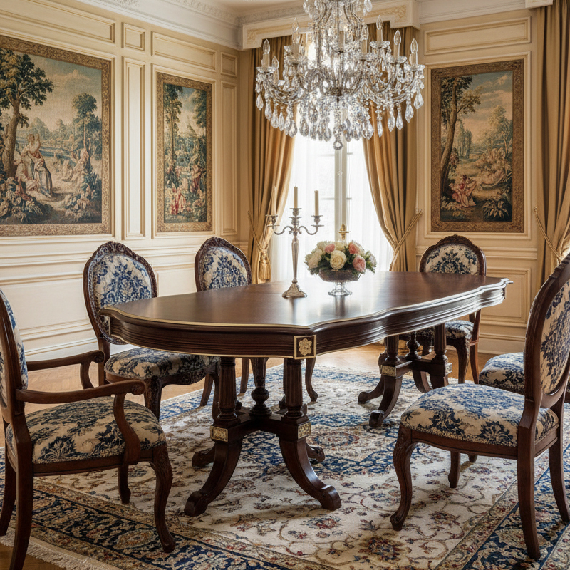 French Classical Solid Wood Dining Table,EKAR FURNITURE CO.,LTD,,foshan furniture factory,custom Furniture factory,china furniture factory