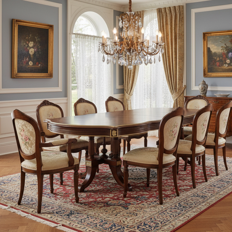 French Classical Solid Wood Dining Table,EKAR FURNITURE CO.,LTD,,foshan furniture factory,custom Furniture factory,china furniture factory