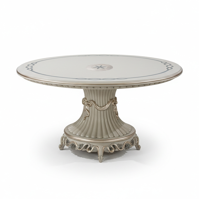 White Round Wooden Dining Table/Dinette Table/Kitchen Table,EKAR FURNITURE CO.,LTD,,foshan furniture factory,custom Furniture factory,china furniture factory