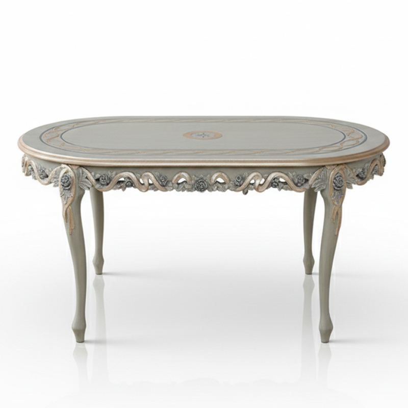 French-Style Solid Wood Dining Table with Carved Details,EKAR FURNITURE CO.,LTD,French-Style Solid Wood Dining Table with Carved Details,foshan furniture factory,custom Furniture factory,china furniture factory