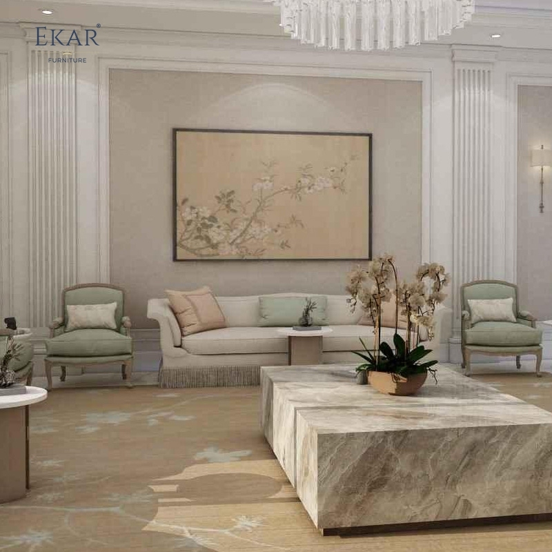 Luxury Classic Style Fabric Sofa with Fringe Detailing for Living Room,EKAR FURNITURE CO.,LTD,Luxury Classic Style Fabric Sofa with Fringe Detailing for Living Room,foshan furniture factory,custom Furniture factory,china furniture factory