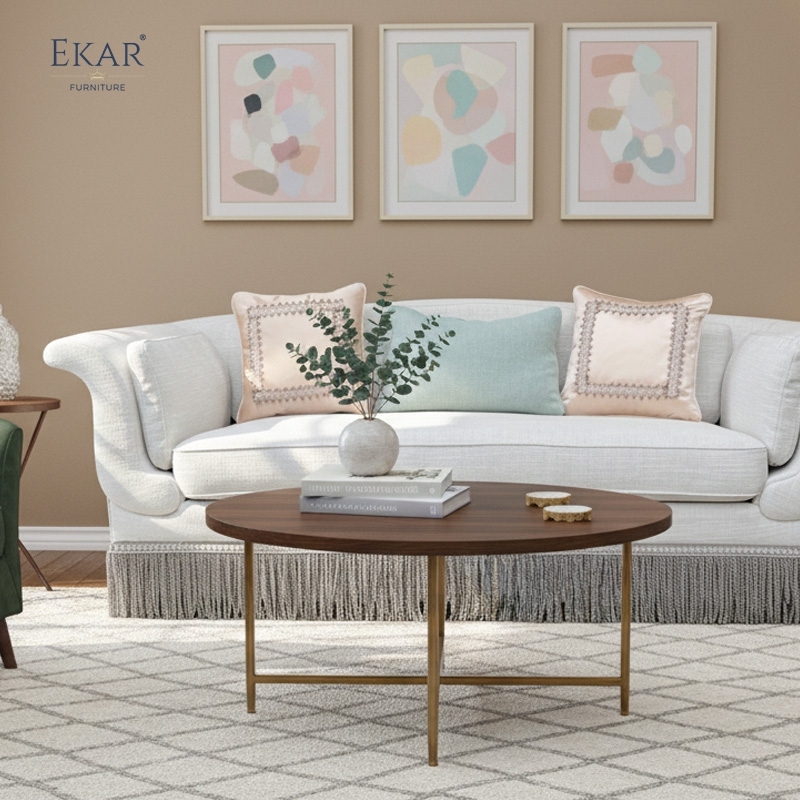Luxury Classic Style Fabric Sofa with Fringe Detailing for Living Room,EKAR FURNITURE CO.,LTD,Luxury Classic Style Fabric Sofa with Fringe Detailing for Living Room,foshan furniture factory,custom Furniture factory,china furniture factory