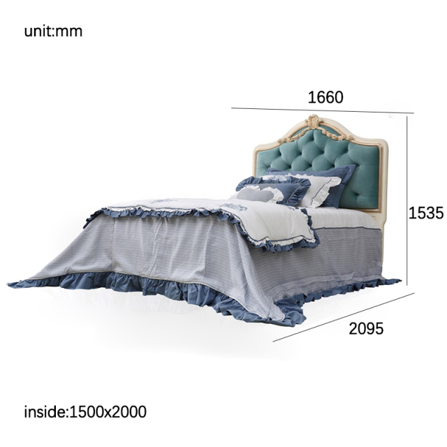 ,MY SHOP,King Size Blue Tufted Upholstered Headboard Single Bed Frame - Ekar Furniture,foshan furniture factory,custom Furniture factory,china furniture factory