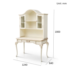 ,MY SHOP,Latest Multifunctional Ivory White Solid Wood Dressing Table/Bookcase,foshan furniture factory,custom Furniture factory,china furniture factory