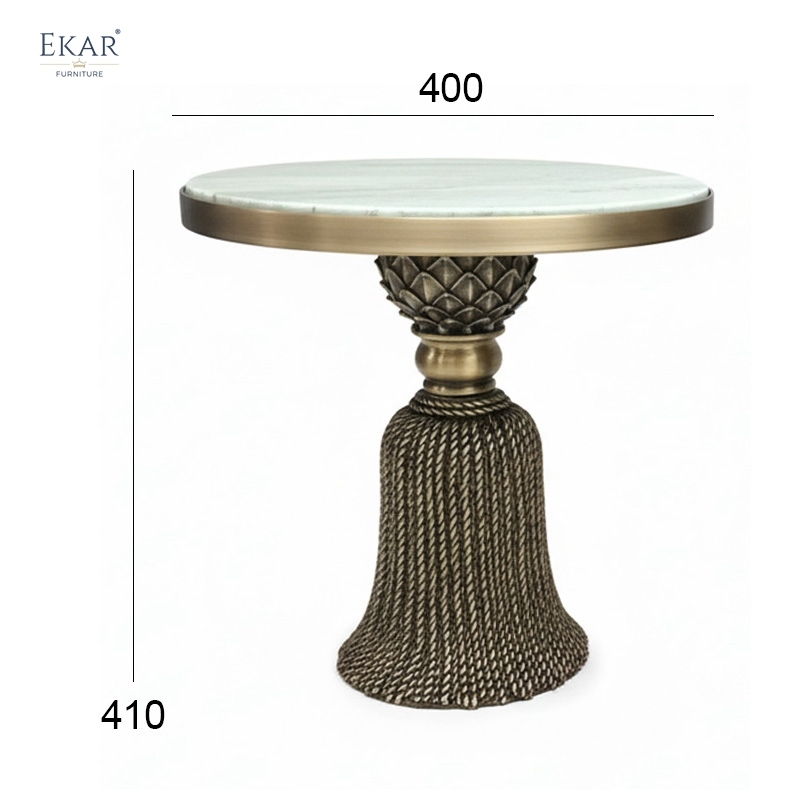 Regalia Marble Accent Table - Luxury Brass Tassel Side Table with Green Marble Top,EKAR FURNITURE CO.,LTD,Regalia Marble Accent Table - Luxury Brass Tassel Side Table with Green Marble Top,foshan furniture factory,custom Furniture factory,china furniture factory
