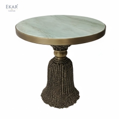 Regalia Marble Accent Table - Luxury Brass Tassel Side Table with Green Marble Top,MY SHOP,Regalia Marble Accent Table - Luxury Brass Tassel Side Table with Green Marble Top,foshan furniture factory,custom Furniture factory,china furniture factory