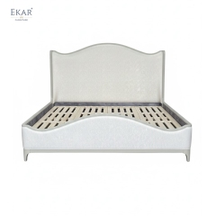 EKAR Serene Luxe Custom Solid Wood Bed | Upholstered Headboard for Luxury Bedrooms EK-LSDZBED-007,MY SHOP,EKAR Serene Luxe Custom Solid Wood Bed | Upholstered Headboard for Luxury Bedrooms EK-LSDZBED-007,foshan furniture factory,custom Furniture factory,china furniture factory