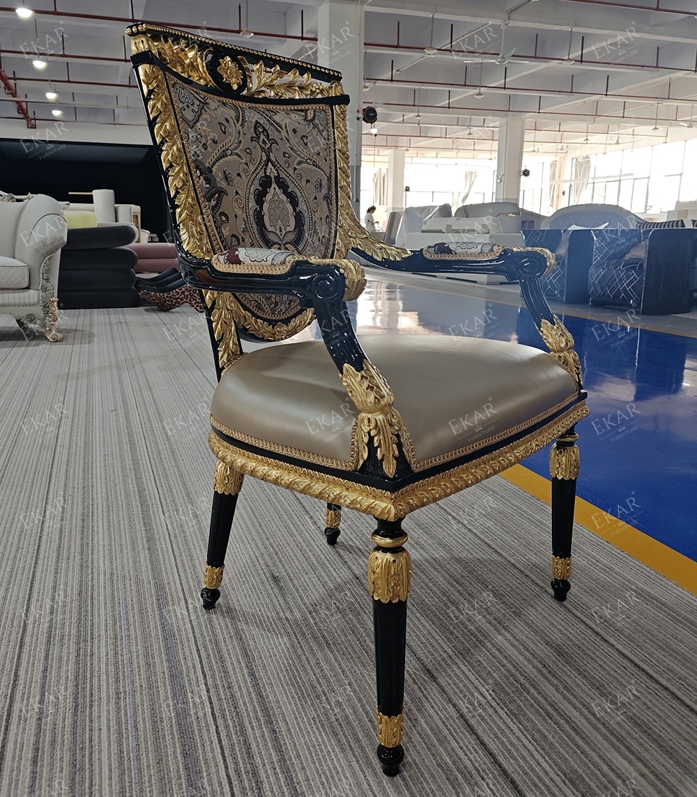 French Classical Dining Chair with Solid Wood and Upholstered Fabric for Dining Rooms,EKAR FURNITURE CO.,LTD,French Classical Dining Chair with Solid Wood and Upholstered Fabric for Dining Rooms,foshan furniture factory,custom Furniture factory,china furniture factory