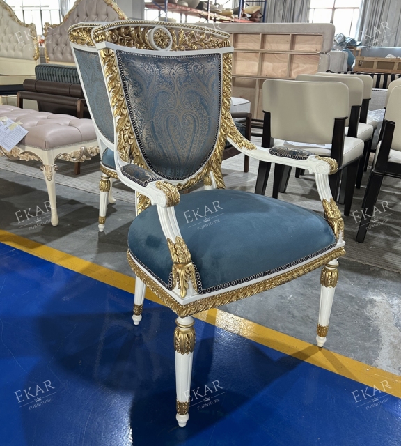 French Classical Dining Chair with Solid Wood and Upholstered Fabric for Dining Rooms,EKAR FURNITURE CO.,LTD,French Classical Dining Chair with Solid Wood and Upholstered Fabric for Dining Rooms,foshan furniture factory,custom Furniture factory,china furniture factory