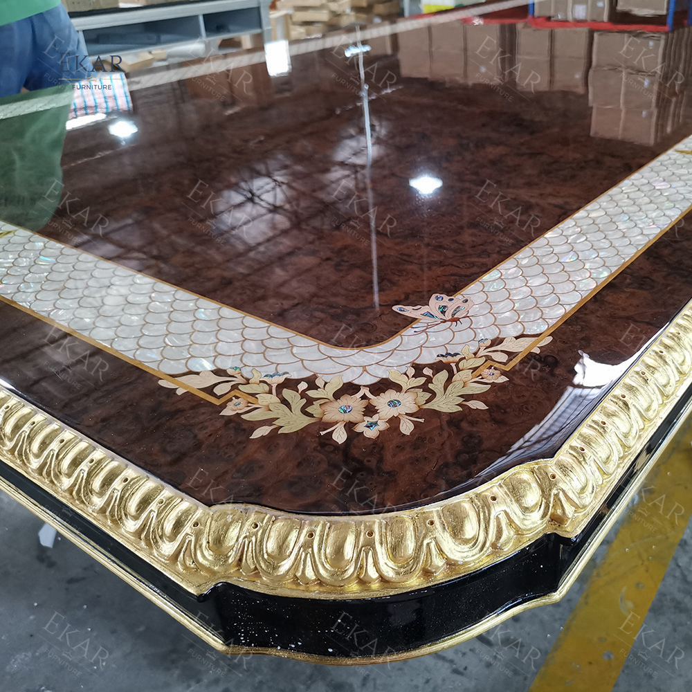 New 5m Customized High Gloss Veneer Dining Table Set,EKAR FURNITURE CO.,LTD,New 5m Customized High Gloss Veneer Dining Table Set,foshan furniture factory,custom Furniture factory,china furniture factory