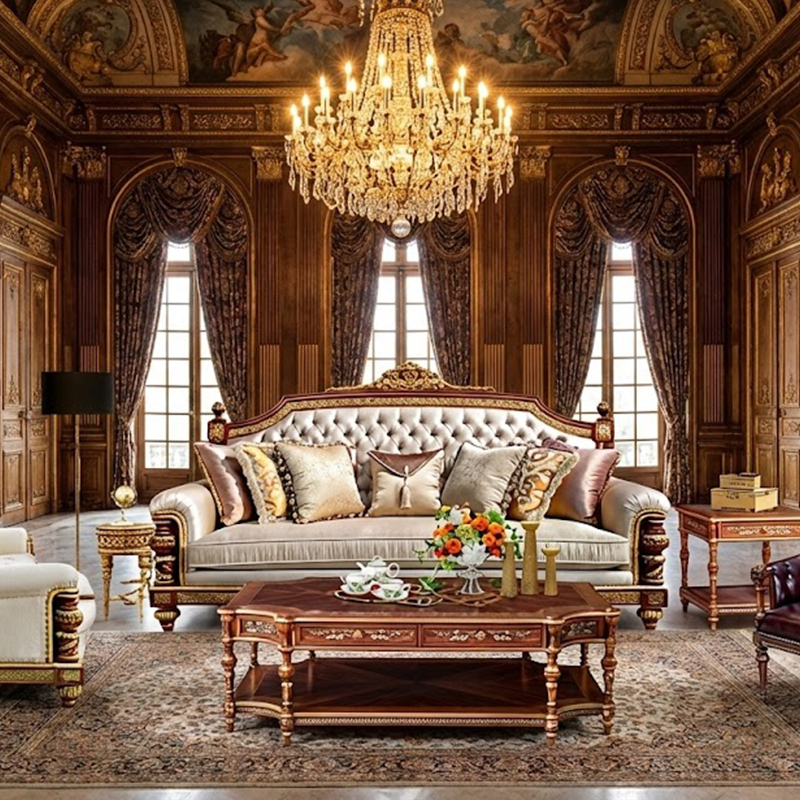 EKAR Charleston Estate Hand-Carved Tufted Fabric Sofa with Gilded Accents,EKAR FURNITURE CO.,LTD,EKAR Charleston Estate Hand-Carved Tufted Fabric Sofa with Gilded Accents,foshan furniture factory,custom Furniture factory,china furniture factory
